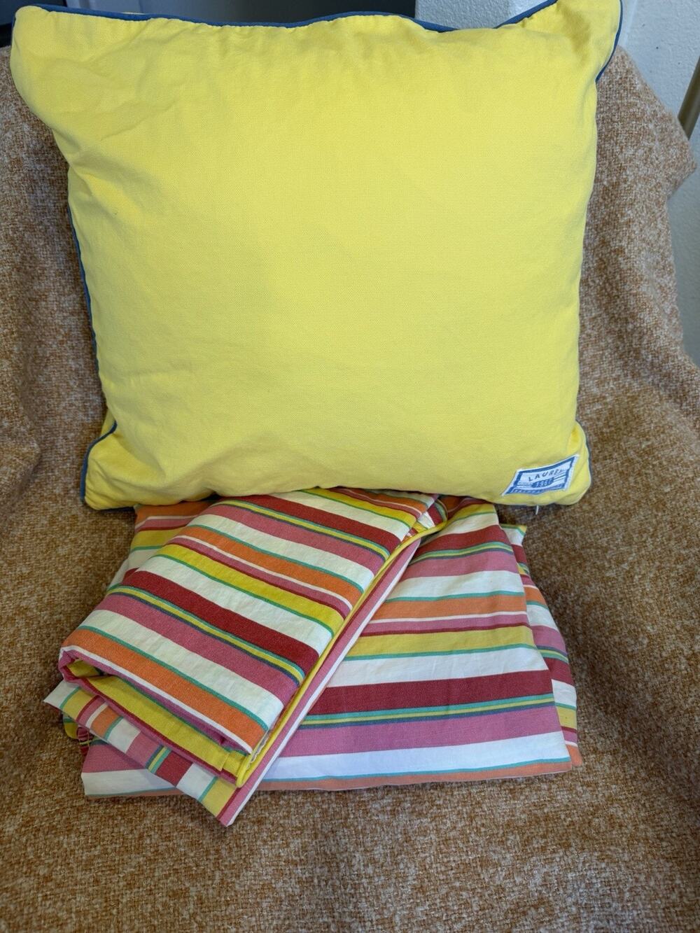 Vtg Lauren Ralph Lauren Beachside Preppy Cal King Fitted Sheet Colorful